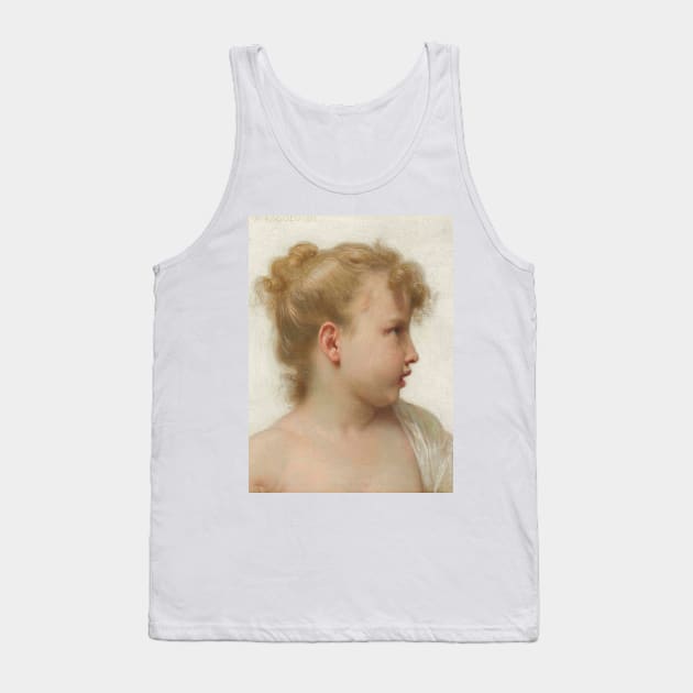 Etude; Tete de Petite Fille (Visage de Profil) by William-Adolphe Bouguereau Tank Top by Classic Art Stall